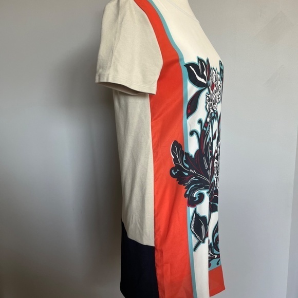 Sportmax Code Sheath Floral Scarf Roses Casual T-shirt Mini Colorblock‎ Dress - Picture 6 of 9